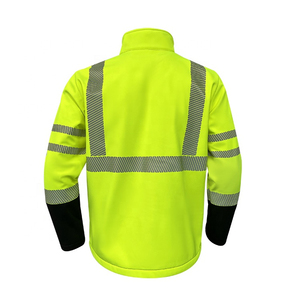 New Arrival 2026 <b>Hi</b> <b>Vis</b> Reflective Polyester Safety <b>Jacket</b> with Contrast Strips Waterproof & Anti-static for Men - Product Image 2