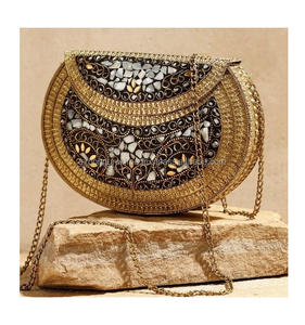 Bolso de mensajero bohemio de estilo indio mosaico, bolso de mano de Metal de noche de lujo para mujer, bolso de mano hecho a mano para boda, venta al por mayor - Product Image 3