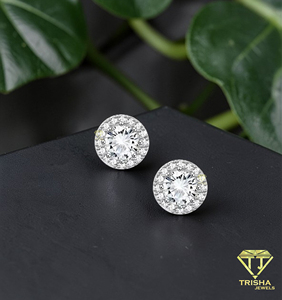 Pendientes Clásicos de Lujo con Diamantes de Moissanita VVS en Plata de Ley 925, Corte Redondo, Joyería Fina - Product Image 3