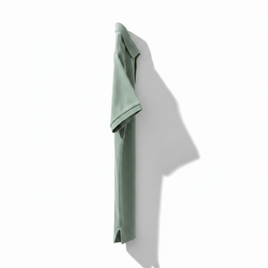 Chemise boutonnée décontractée pour homme en piqué interlock respirant à manches courtes, col contrastant, logo imprimé sur le devant - Product Image 4