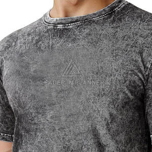 เสื้อยืดผู้ชายผ้าฝ้าย 100% คุณภาพดีที่สุด สไตล์ใหม่ ทรงหลวม ล้างสีแบบแอซิดวอช รับสกรีนโลโก้ เสื้อยืดใส่สบายสำหรับฤดูร้อน เสื้อยืดล้างสีแบบแอซิดวอชสำหรับผู้ชาย - Product Image 5