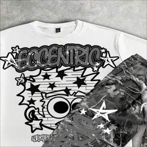 Conjunto de 2 Piezas para Hombre, Verano, Transpirable, Poliéster/Algodón, Camiseta de Manga Corta Holgada, Pantalón, Color Sólido, Estilo Urbano, Ropa Casual - Product Image 3