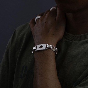 Pulsera de Cadena de Plata 925 Chapada en Rodio de Lujo con Incrustaciones de Cristales de Estrás, Diseño Geométrico, Unisex, para Uso Diario - Product Image 5