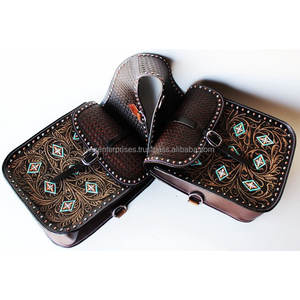 Y & Z-bolsa de cuero genuino para SILLÍN, bolsos de sillín hechos a mano de alta calidad, proveedores ecuestres disponibles - Product Image 1