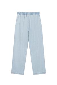 Pantalones Vaqueros de Cintura Alta y Pierna Ancha, Estilo Casual de Algodón, Color Sólido, para Otoño, Corte Holgado para Mujer, Tela de Peso Medio - Product Image 4