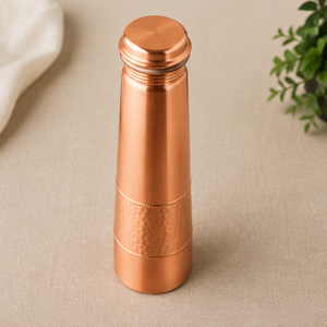 Bouteille d'eau en cuivre pur, artisanale, à base conique martelée, portable, pour voyage, design traditionnel - Product Image 5
