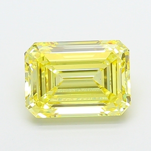Diamante Amarillo de Corte Esmeralda de Calidad Superior, 3.50-4.00 Ct, Fantasía Intensa VS2, Gema Suelta Ideal para la Producción de Joyería Personalizada - Product Image 3