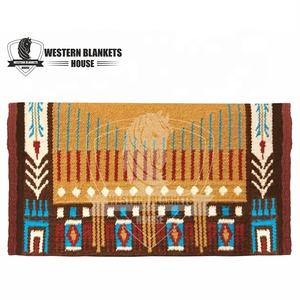 Mantas de Silla de Montar Occidental Personalizables Multicolores, Lana de Nueva Zelanda, Algodón, para Doma, Equitación, Manta de Polialgodón con Fieltro y Logotipo - Product Image 1