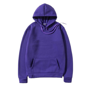 Sweat-shirt à capuche uni pour homme 100% coton, logo personnalisé OEM, streetwear décontracté, vente en gros - Product Image 4