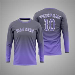 Camiseta deportiva de manga larga con sublimación personalizada – Camiseta de entrenamiento atlético con impresión de número y nombre de equipo personalizados - Product Image 1