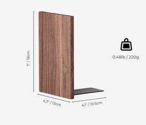 Modern Wooden Bookends Set Decorative Solid Wood <b>Book</b> Holders for Shelves Office Desk Home <b>Library</b> - Product Image 3
