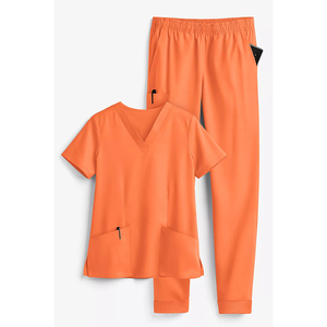 High Quality Unisex V-Neck Hospital & Beauty Salon <b>Scrubs</b> <b>Set</b> Fashion Medical Uniforms Printed Nurse & Doctor Work <b>Scrub</b> Suits - Product Image 1
