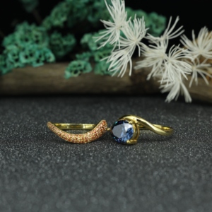 Blue Sapphire Moissanite <b>Wrap</b> Ring 925 Sterling Silver Gold Plated Designer Pave Ring Women Luxury Jewelry Wholesale - Product Image 6