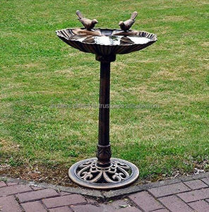 Support décoratif pour bain d'oiseaux en métal, style antique, élément de jardin, construction durable, revêtement antirouille, pour décoration extérieure de la maison - Product Image 1