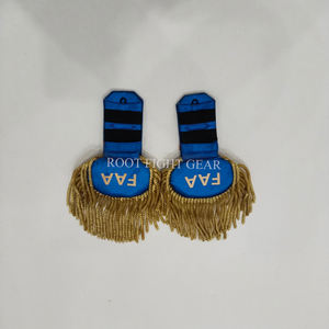 Épaulettes de haute qualité pour uniforme, épaulettes rigides de qualité supérieure avec franges dorées - Product Image 2
