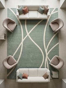 Tapis en laine tufté fait main moderne, tapis abstrait vert minimaliste, tapis contemporain personnalisé pour la vente en gros - Product Image 6