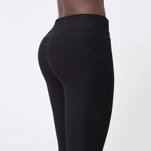 Leggings de sport pour femmes, best-sellers, élastiques, de haute qualité, en tissu tricoté 100% coton, logo sur la taille, taille adulte, vêtements de fitness - Product Image 2