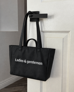 Sac fourre-tout tendance en cuir PU noir avec broderie, grande capacité, sac à bandoulière portable pour les trajets quotidiens et le shopping en voyage - Product Image 2