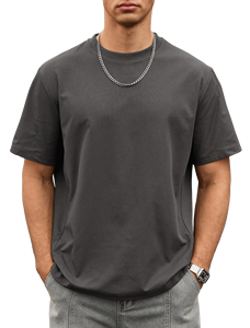 T-shirt Ringer Homme Surdimensionné Sur Mesure, Longueur Standard, Épaules Tombantes, Manches Courtes, Col Rond, Anti-Plis - Product Image 4