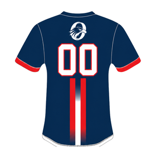 Camiseta Deportiva Azul Marino, Roja y Blanca de Manga Corta con Cuello Redondo, Estampado de Número, Uniforme Deportivo para Entrenamiento Atlético, Equipo de Béisbol - Product Image 2