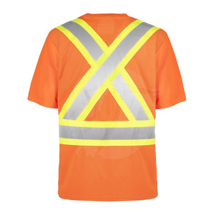 Camiseta de Trabajo Transpirable con Franjas Reflectantes, Paneles de Tela Resistente, Diseño Personalizado, Poliéster Visible, Fabricante de Camisetas - Product Image 2