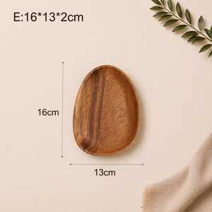 Plateau de service en bois d'acacia, assiette à dîner en bois naturel, vaisselle en bois personnalisée, assiette en bois en gros, assiette en bois faite à la main - Product Image 1