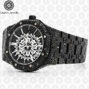 Montre de Luxe Charm Jewels en Acier Inoxydable, Cadran 40mm, Mouvement Mécanique Analogique, Lumineuse, Fermoir Déployant, Unisexe, Tendance, Étanchéité 10 ATM - Product Image 2
