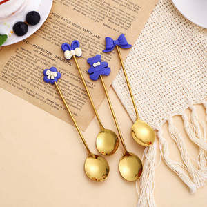 Cute Cartoon Shape Stainless Steel Gold <b>Spoon</b> Set Korean Dessert Tea <b>Coffee</b> <b>Spoons</b> with Custom Gift Box - Product Image 2