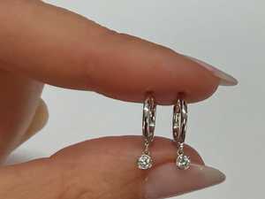 Lab Grown Diamond Bezel Set Floating Drop Dangle Hinge Huggie Hoop <b>Earrings</b> For Women Custom 14K 18K <b>Solid</b> Real Gold Wholesale - Product Image 1