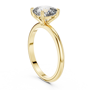 Bague solitaire classique en or massif 14K 18K plaqué rhodium avec diamant de laboratoire taille coussin 0,50-3,00 carats DEF VVS certifié IGI - Product Image 4