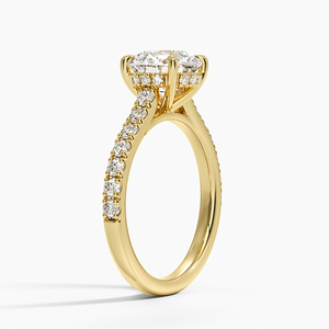 Grand Lissome Bhatiya Gems and Jewels 14K Gold Plated 925 <b>Silver</b> Stone Prong <b>Set</b> GRA Certified Moissanite Engagement <b>Ring</b> - Product Image 2