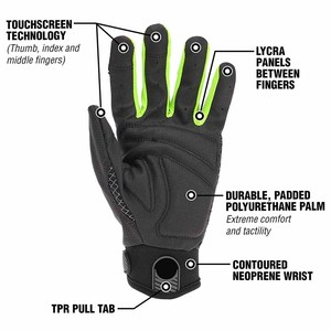 High Dexterity Flex Fit Polyurethane Palm Mechanic <b>Gloves</b> Back of Finger <b>Pvc</b> Reinforcement Durability Hand Safety Work <b>Gloves</b> - Product Image 3