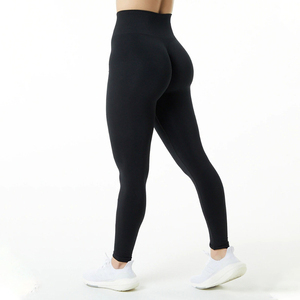 High Waist Seamless Knitted <b>Leggings</b> Full Length Solid Color <b>Push</b> <b>Up</b> Breathable Sporty Women's Yoga Pants - Product Image 6