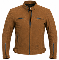 Blouson de moto en cuir nubuck véritable pour homme, certifié CE et UKCA, coupe-vent, 1 pièce, pour l'hiver et l'été, niveau CE