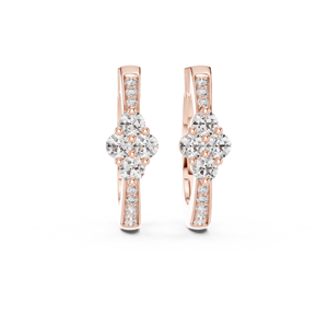 Ensemble de boucles d'oreilles FANCY HUG en or rose 18 carats, diamants de laboratoire, plaqué rhodium, certifié IGI, 0,39 carat, luxe, pour tous les jours, bureau, soirée - Product Image 1