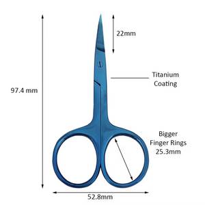 Blue Stainless Steel <b>Nail</b> <b>Scissors</b> With Sharp Straight Blades Round Handle Durable <b>For</b> Adults Manicure Use - Product Image 5