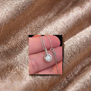 สร้อยคอจี้เพชรโมอิส1.75อัญมณีสีขาว925สไตล์ศาสนาเครื่องประดับสไตล์ทางศาสนา - Product Image 3