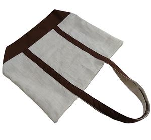 Bolsa de lino para regalo y promoción, diseño exclusivo, base y asa con ribete de tela de poliéster, bolsa de compras de lino - Product Image 5