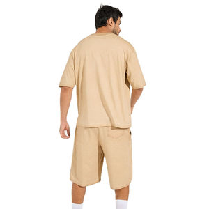 Custom Solid Plus Size Men's <b>Track</b> Suits Summer Short Sleeve <b>T</b>-Shirt Set Breathable Casual Running Wear - Product Image 4
