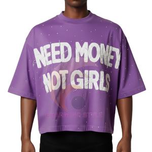 Camiseta Personalizada para Hombre 100% Algodón, Diseño con Piedras Preciosas y Lavado Ácido, Estilo Vintage Desgastado - Product Image 2