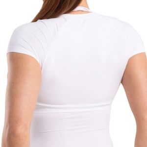 Camiseta Deportiva Blanca Ajustada de Manga Corta para Mujer, para Gimnasio, Fitness, Yoga, Entrenamiento, Ropa Deportiva Transpirable de Alto Rendimiento - Product Image 4