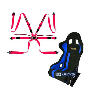 Arnés de Seguridad de 6 Puntos TBRACING ULTRA-D 2" FIA 8853-2016 para Carreras, Patentado en Taiwán, Ajustadores de Acero Ultraligeros, Color Personalizado - Product Image 1