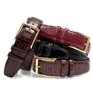 Ceinture de taille Cowherd en cuir véritable, style affaires, pour homme, avec boucle ardillon en alliage réversible, largeur 3,5 cm, longueur 105-125 cm – Grande Vente - Product Image 3