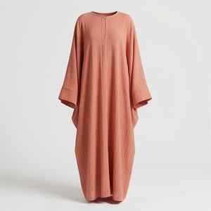 2025 OEM Kimono Abaya pour femmes musulmanes, en tissu polyester épais, doux et très extensible, col en V, manches longues, pour fêtes, Ramadan, mariages - Product Image 1