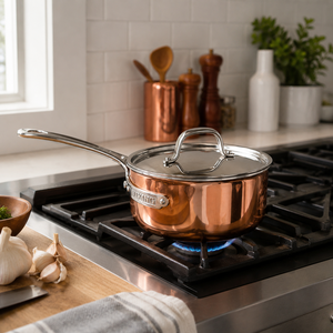 Handcrafted Pure Copper Saute <b>Pan</b> <b>with</b> <b>Lid</b> Hammered Copper Saucepan Copper Frying <b>Pan</b> Induction Ready Luxury Cookware OEM ODM - Product Image 4