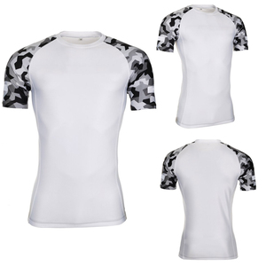 2026 Rashguard Premium Blanc à Manches Courtes pour Homme avec Manches Camouflage, en Polyester à Séchage Rapide, pour Adultes - Product Image 3