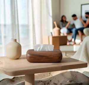 Caja de pañuelos de madera, soporte de estilo clásico, decorativo, para el hogar, sala de estar, almacenamiento, impermeable, duradero - Product Image 1