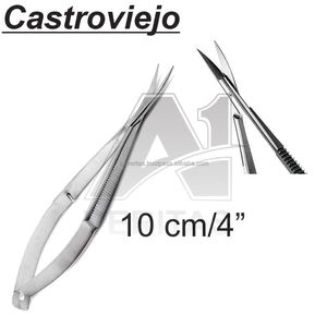 Tijeras Microquirúrgicas A-1 VERITAS de 10 cm, Acero Inoxidable, Instrumento Quirúrgico Oftálmico, Reutilizables, Autoclavables, CE ISO 13485, Hospital, ORL - Product Image 4