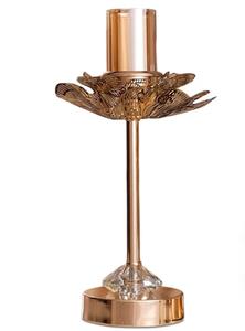 Juego de Candelabros de Metal Dorado con Base de Cristal, Forma Redonda, Resistentes al Calor, Decoración para el Hogar - Product Image 2