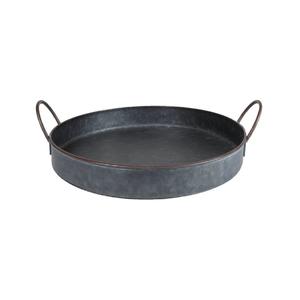 Bandeja de Servicio de Metal Galvanizado con Diseño Elegante, con Asas, Forma Redonda, para Exhibición de Alimentos, para Uso en Buffet, Hogar y Restaurante - Product Image 5